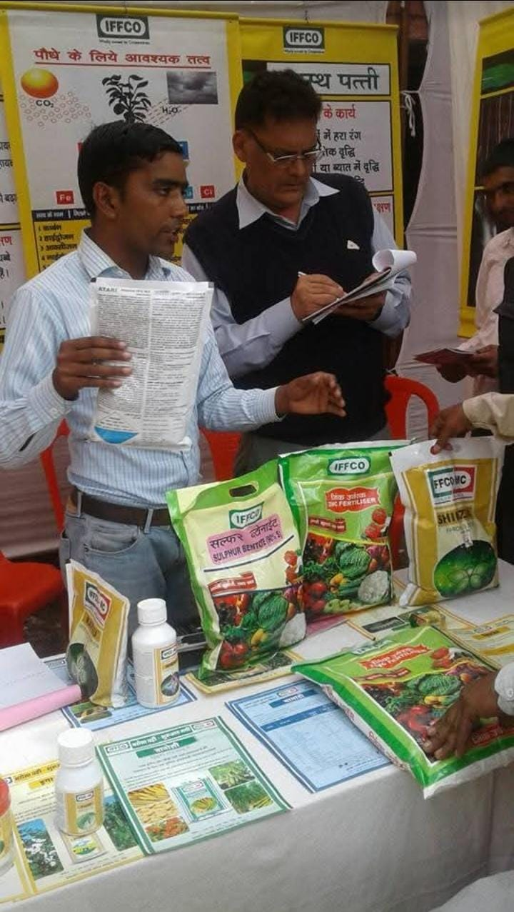 Soil and crop nutrient guidance given to farmers at a field stall